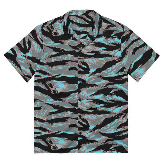 American Tiger Stripe Miami Urban CAMO Unisex button shirt - 2XS - Button Shirts