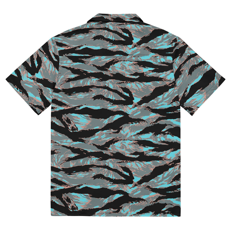 Tiger Stripe Miami Urban CAMO Unisex Short-Sleeve Button Shirt - Button-Up