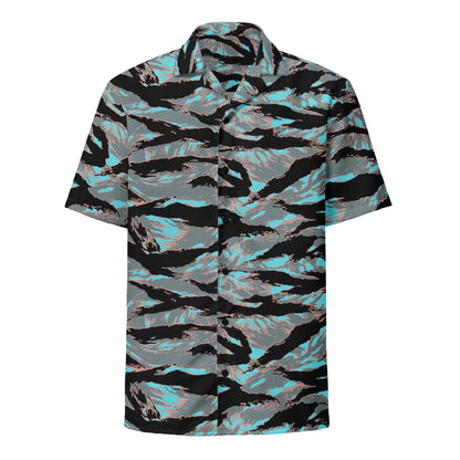 American Tiger Stripe Miami Urban CAMO Unisex button shirt - Button Shirts