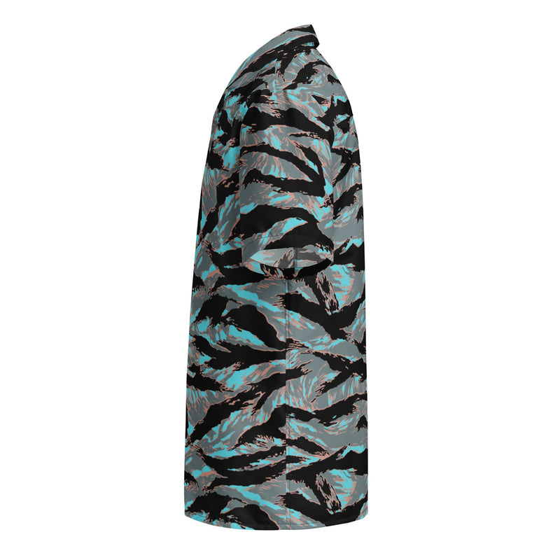 Tiger Stripe Miami Urban CAMO Unisex Short-Sleeve Button Shirt - Button-Up