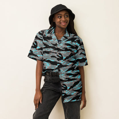 American Tiger Stripe Miami Urban CAMO Unisex button shirt - Button Shirts