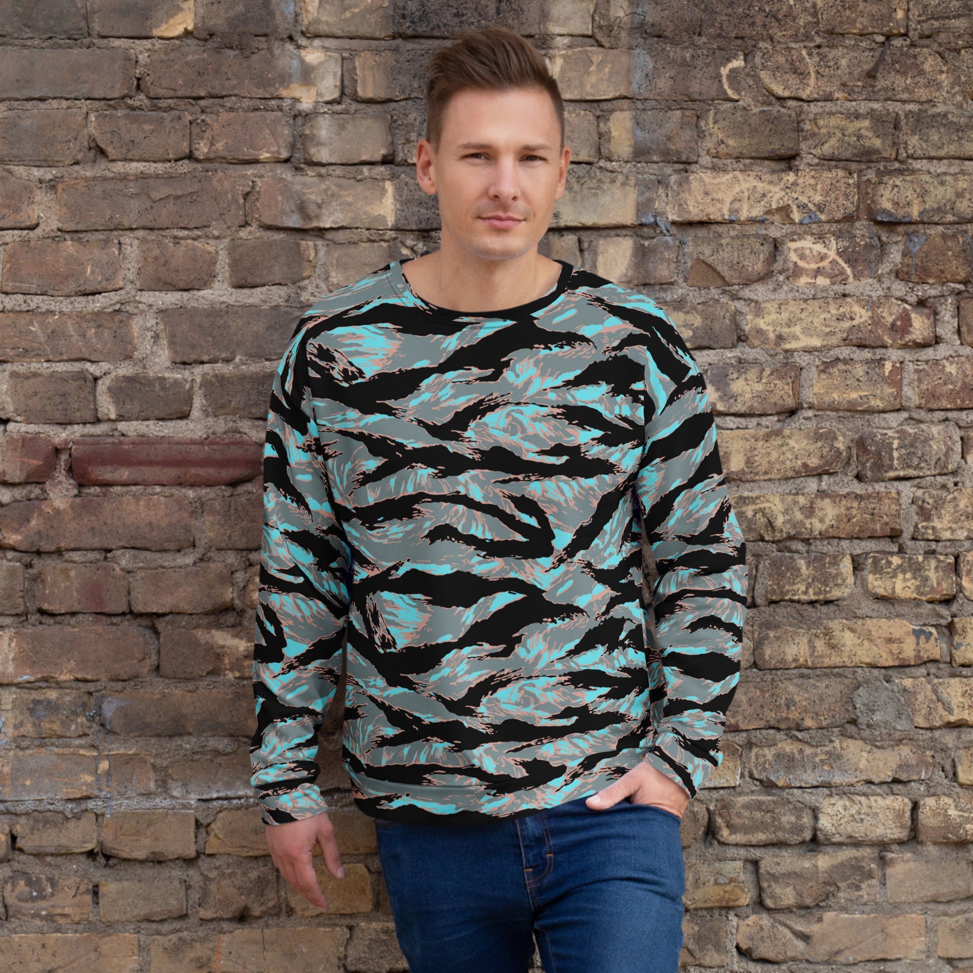 American Tiger Stripe Miami Urban CAMO Unisex Sweatshirt - 2XS - Sweatshirts