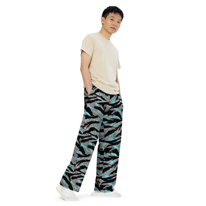 American Tiger Stripe Miami Urban CAMO unisex wide-leg pants - Wide-leg Pants