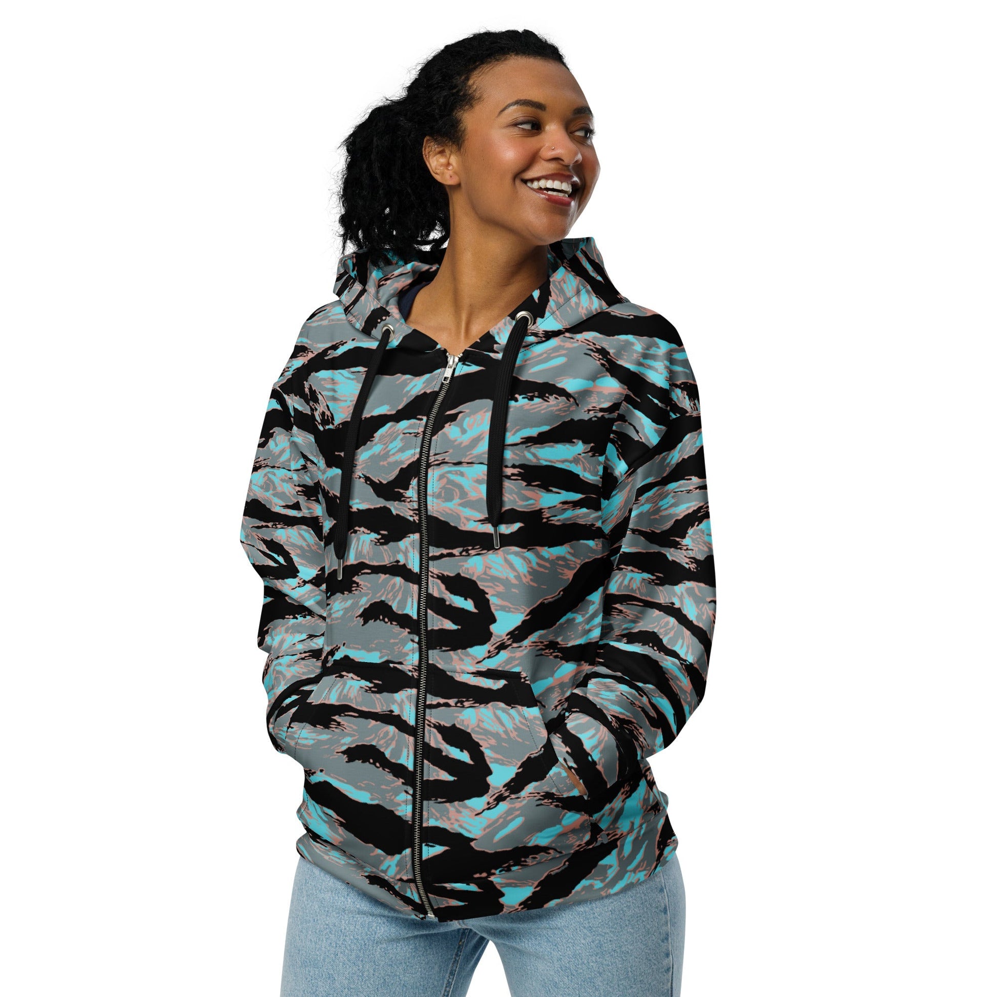 American Tiger Stripe Miami Urban CAMO Unisex zip hoodie - Zip Hoodies