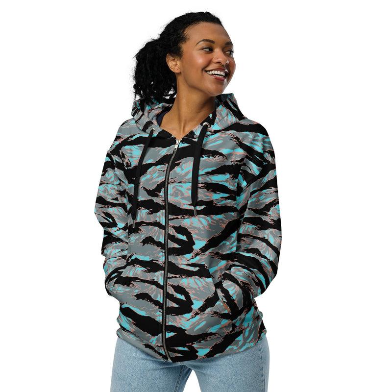 Tiger Stripe Miami Urban CAMO Unisex Zip Hoodie