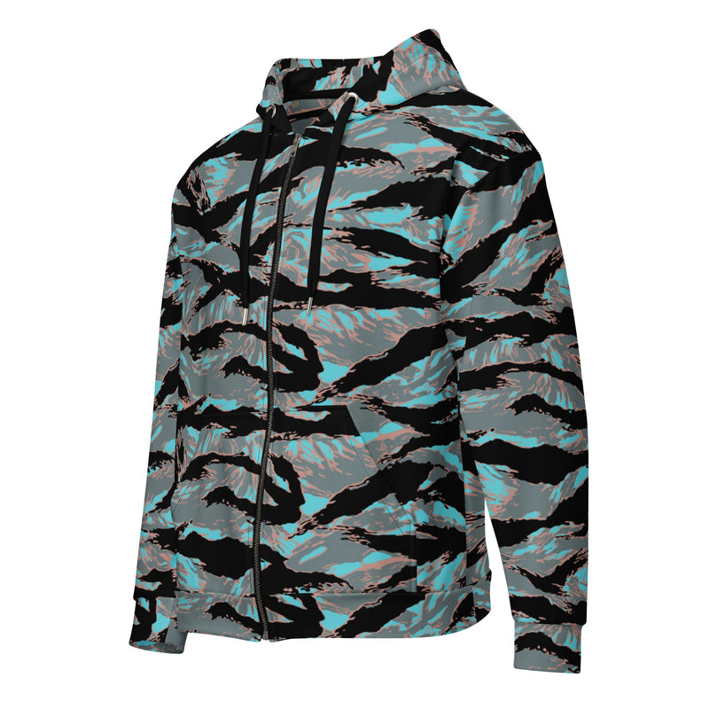 Tiger Stripe Miami Urban CAMO Unisex Zip Hoodie