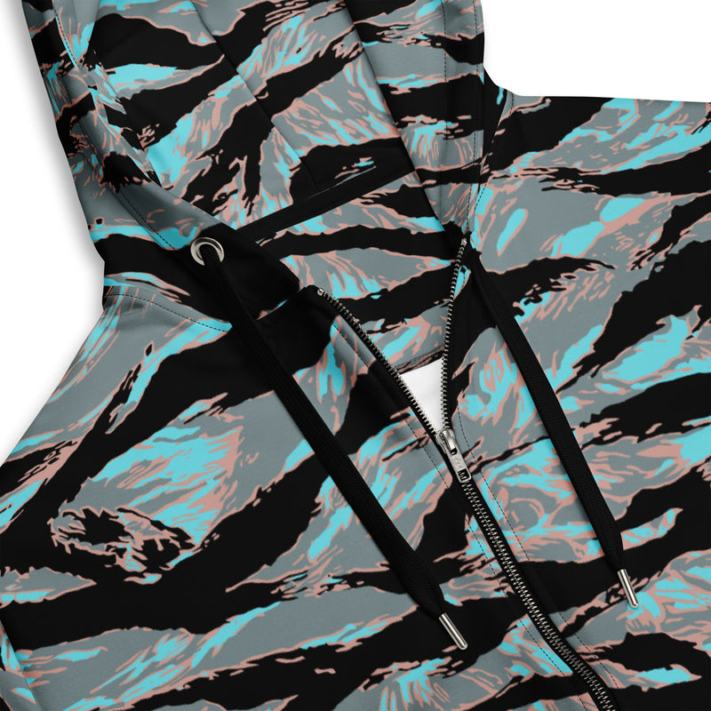 Tiger Stripe Miami Urban CAMO Unisex Zip Hoodie