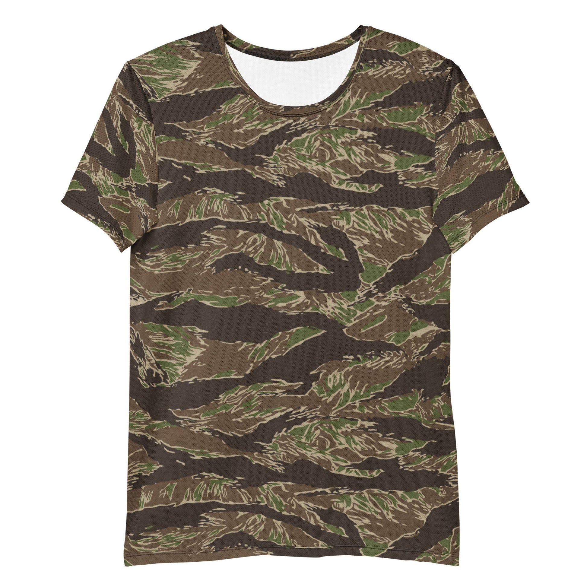 American Tiger Stripe Multi-terrain CAMO Mens athletic t-shirt - Athletic T-Shirts