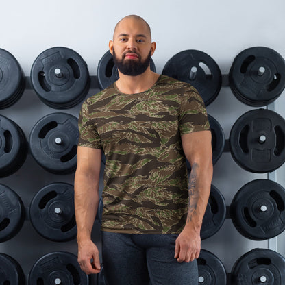 American Tiger Stripe Multi-terrain CAMO Mens athletic t-shirt - XS - Athletic T-Shirts