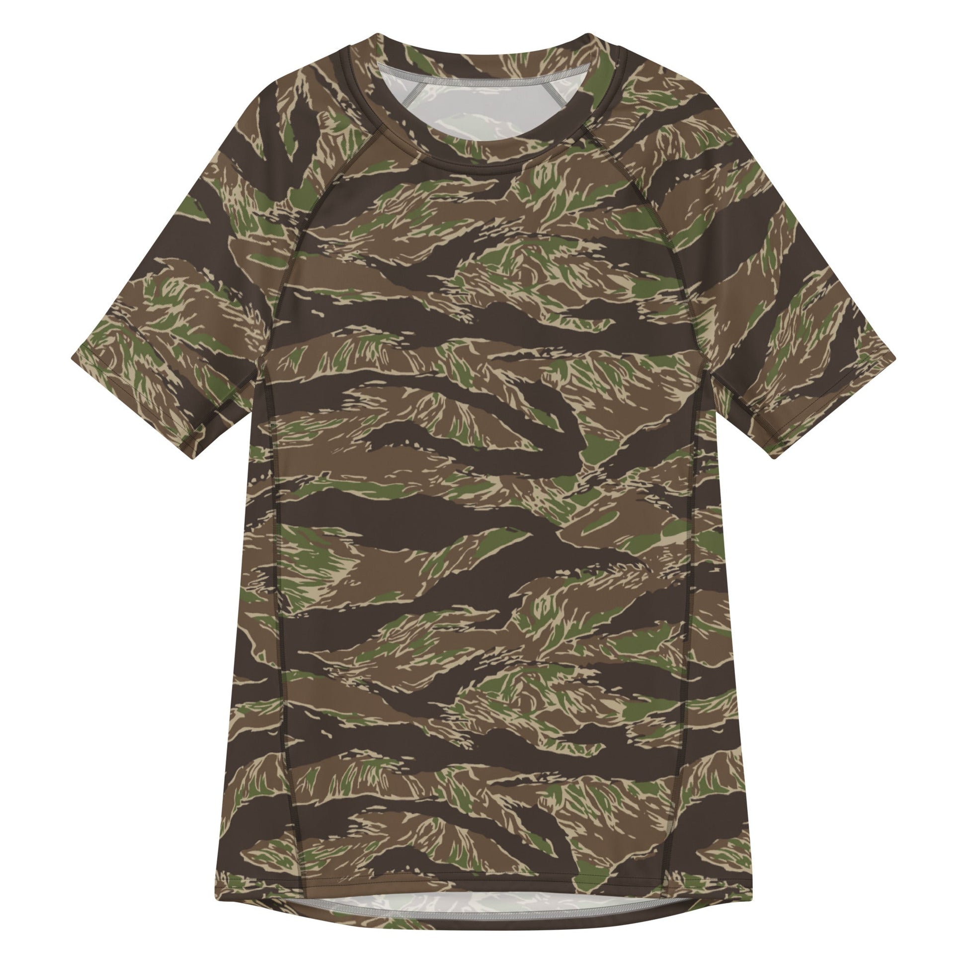 American Tiger Stripe Multi-terrain CAMO Mens Short-Sleeve Rash Guard - 2XS - Short-sleeve Guards