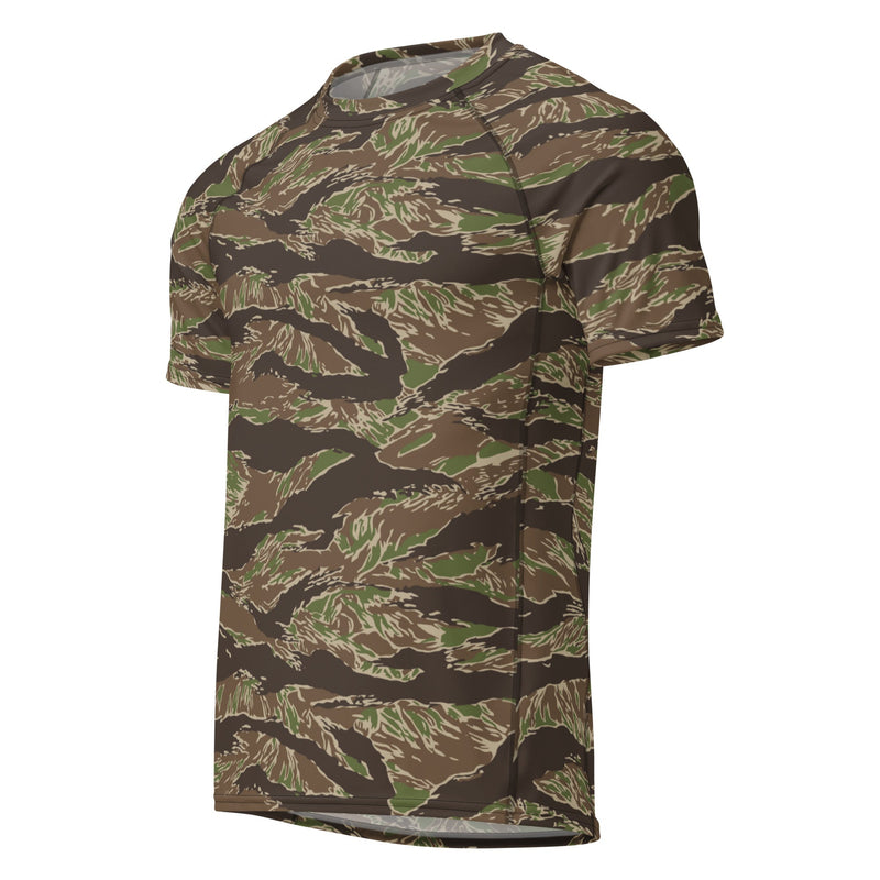 Tiger Stripe Multi-terrain CAMO Mens Short-Sleeve Rash Guard - SS