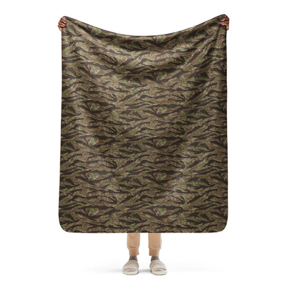 American Tiger Stripe Multi-terrain CAMO Sherpa Blanket