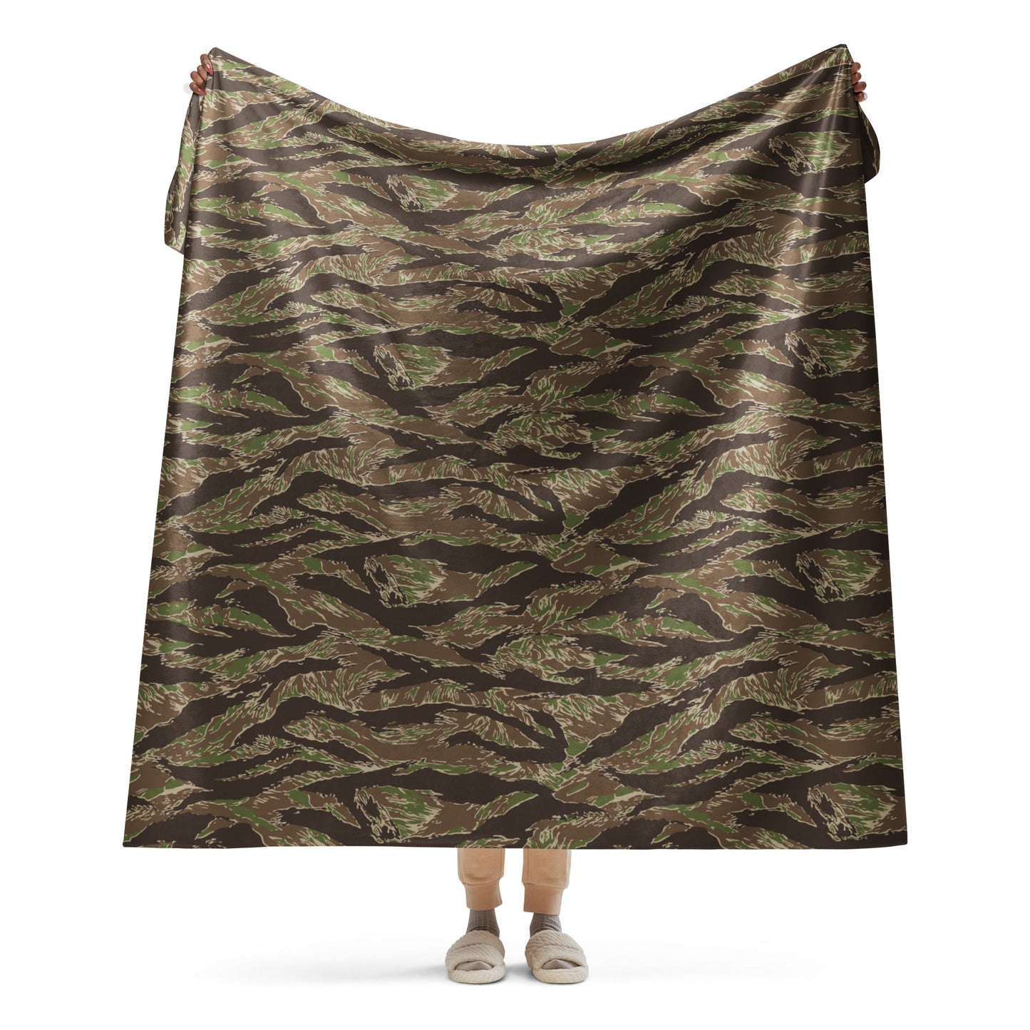 American Tiger Stripe Multi-terrain CAMO Sherpa Blanket - 60″×80″