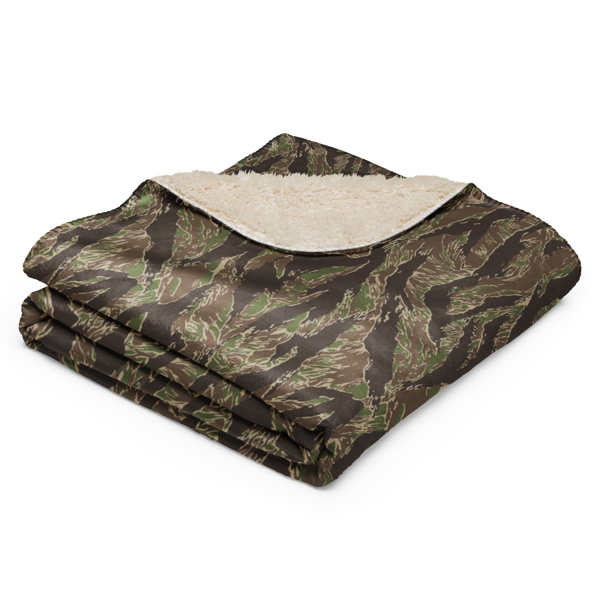 American Tiger Stripe Multi-terrain CAMO Sherpa Blanket