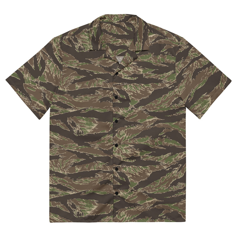 Tiger Stripe Multi-terrain CAMO Unisex Short-Sleeve Button Shirt - 2XS