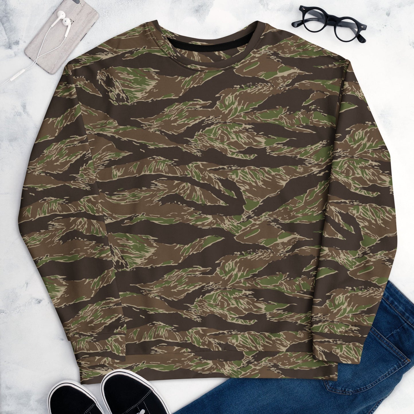 American Tiger Stripe Multi-terrain CAMO Unisex Sweatshirt - Sweatshirts