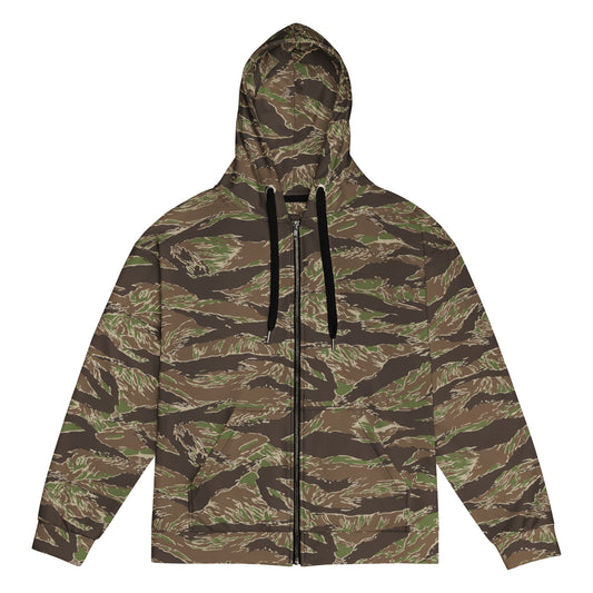 American Tiger Stripe Multi-terrain CAMO Unisex zip hoodie - 2XS - Zip Hoodies