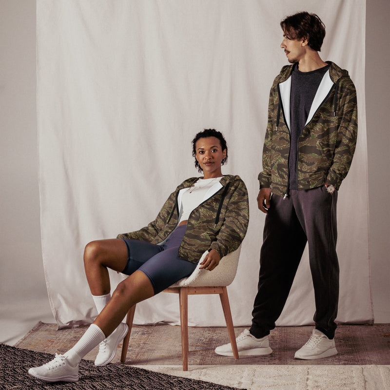 Tiger Stripe Multi-terrain CAMO Unisex Zip Hoodie