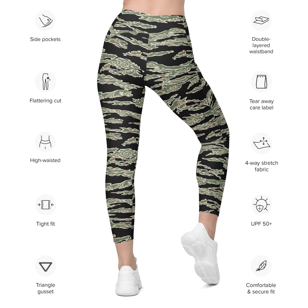 American Tiger Stripe OPFOR Sparse CAMO Leggings with pockets - Womens With Pockets