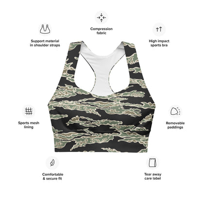 American Tiger Stripe OPFOR Sparse CAMO Longline sports bra - Womens Sports Bra