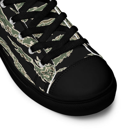 American Tiger Stripe OPFOR Sparse CAMO Men’s high top canvas shoes - Mens High Top Canvas Shoes