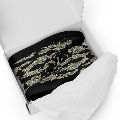 American Tiger Stripe OPFOR Sparse CAMO Men’s high top canvas shoes - Mens High Top Canvas Shoes