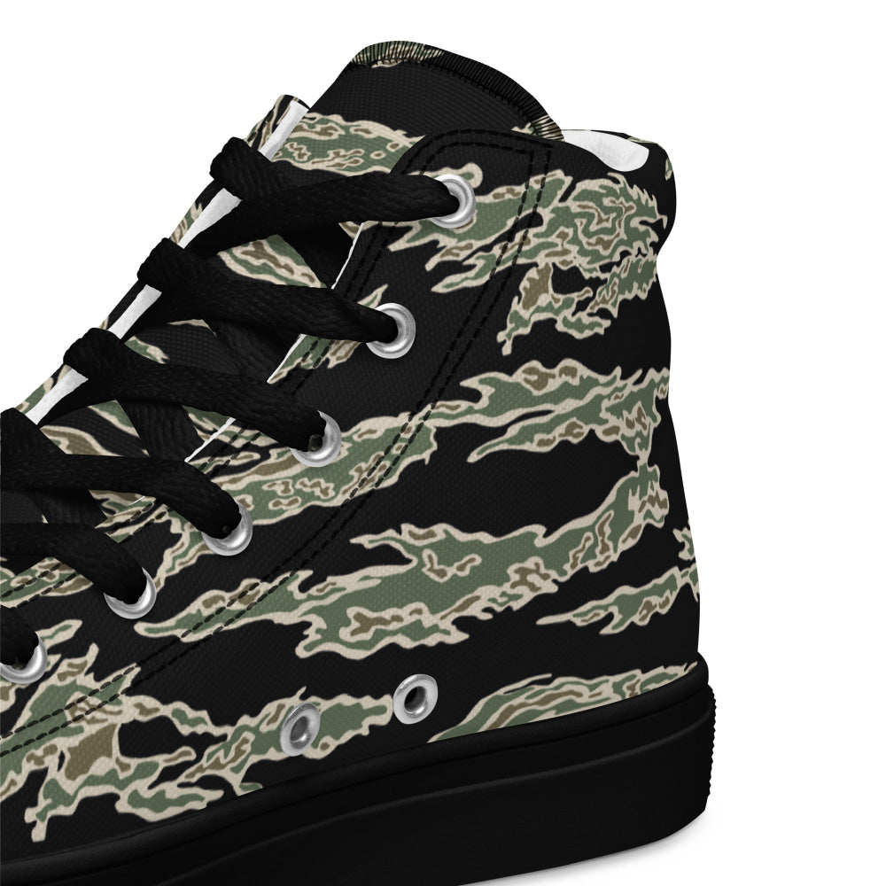 American Tiger Stripe OPFOR Sparse CAMO Men’s high top canvas shoes - Mens High Top Canvas Shoes