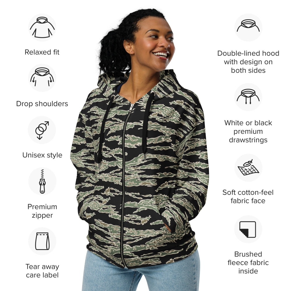 American Tiger Stripe OPFOR Sparse CAMO Unisex zip hoodie - Zip Hoodie