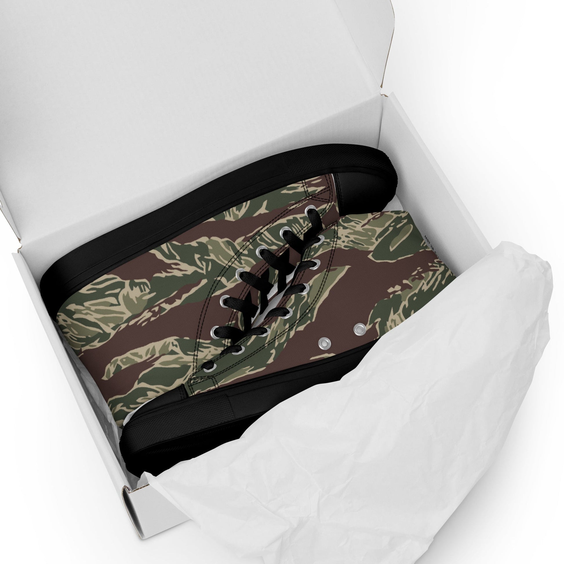 American Tiger Stripe Ridgeback CAMO Mens high top canvas shoes - High Top Canvas Shoes