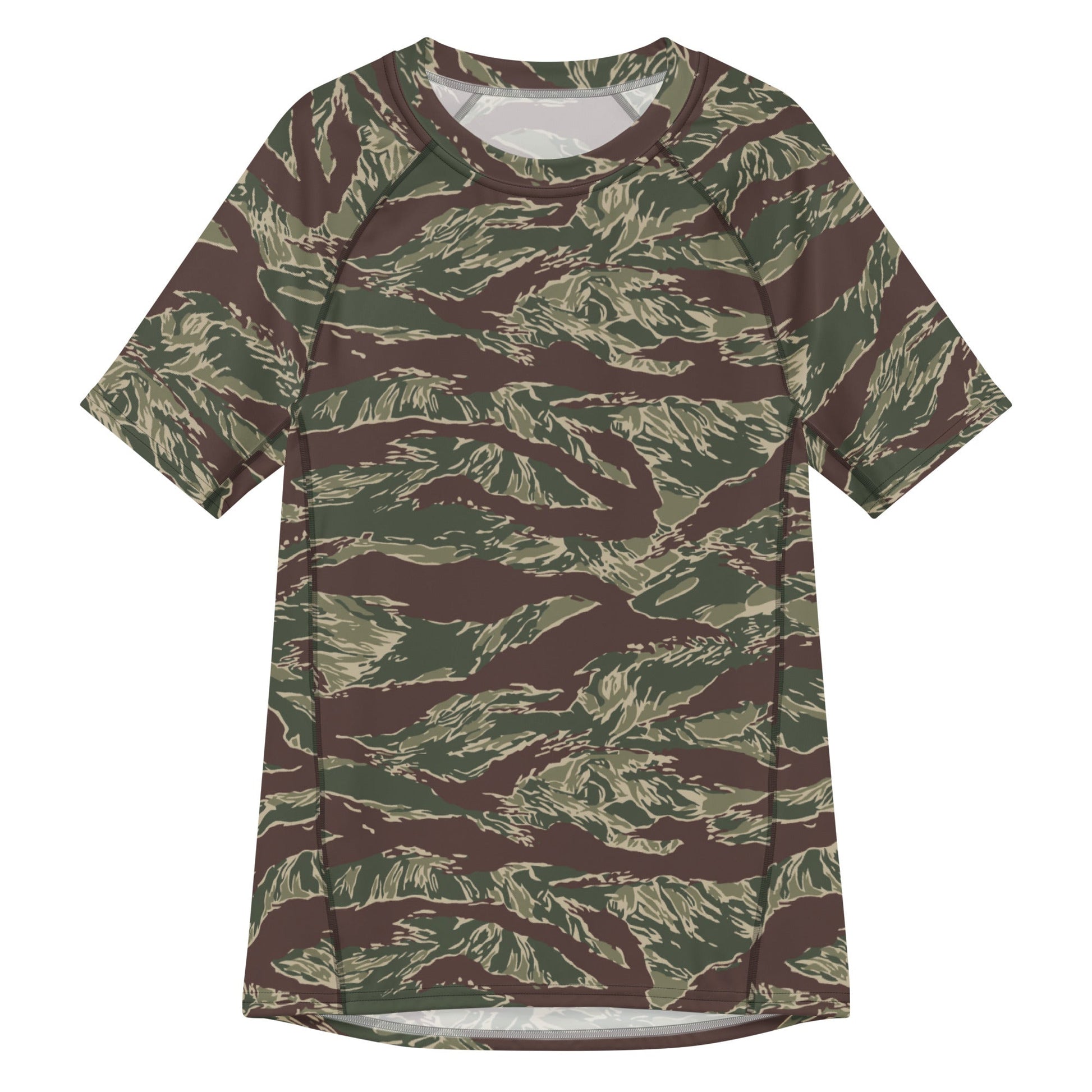 American Tiger Stripe Ridgeback CAMO Mens Short-Sleeve Rash Guard - 2XS - Short-sleeve Guards