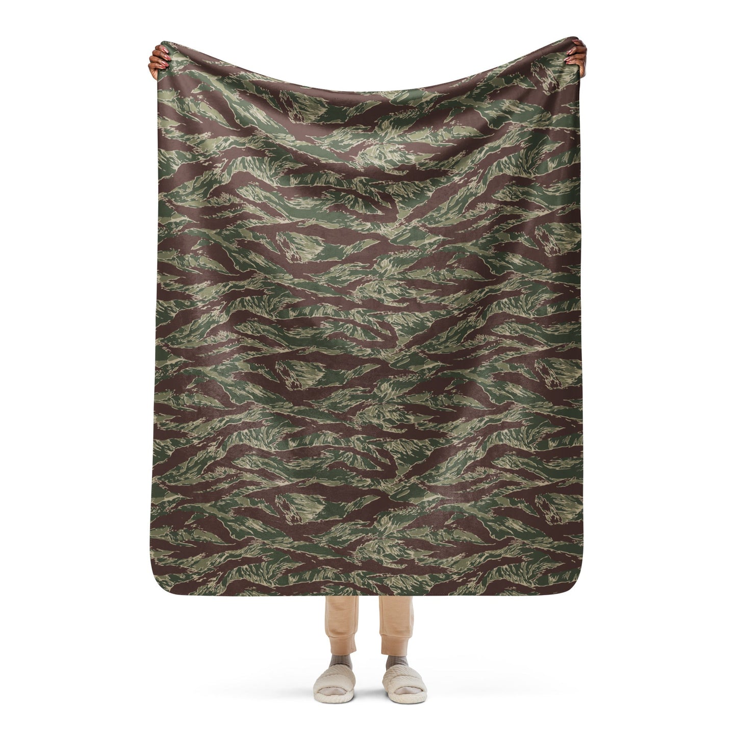 American Tiger Stripe Ridgeback CAMO Sherpa blanket - 50″×60″ - Blankets