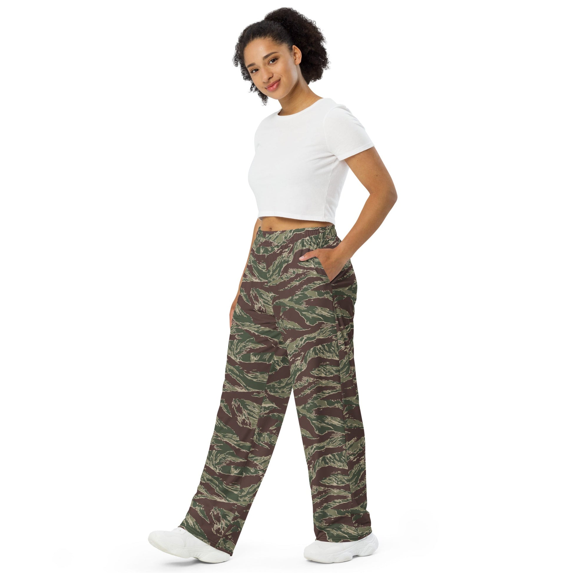 American Tiger Stripe Ridgeback CAMO unisex wide-leg pants - Wide-leg Pants