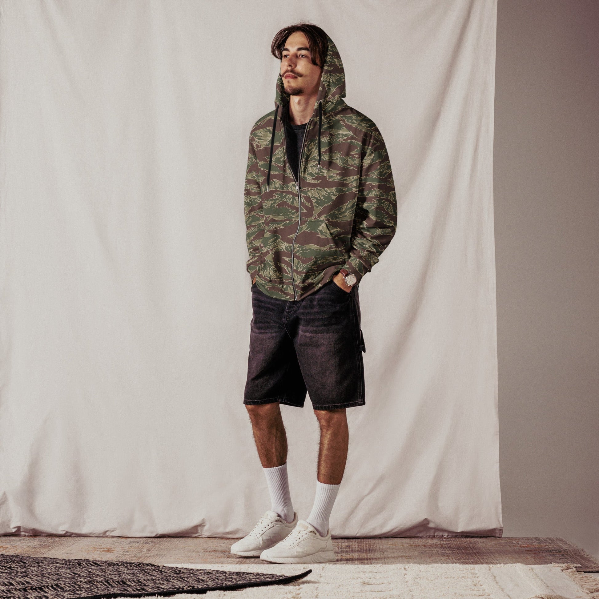 American Tiger Stripe Ridgeback CAMO Unisex zip hoodie - Zip Hoodies