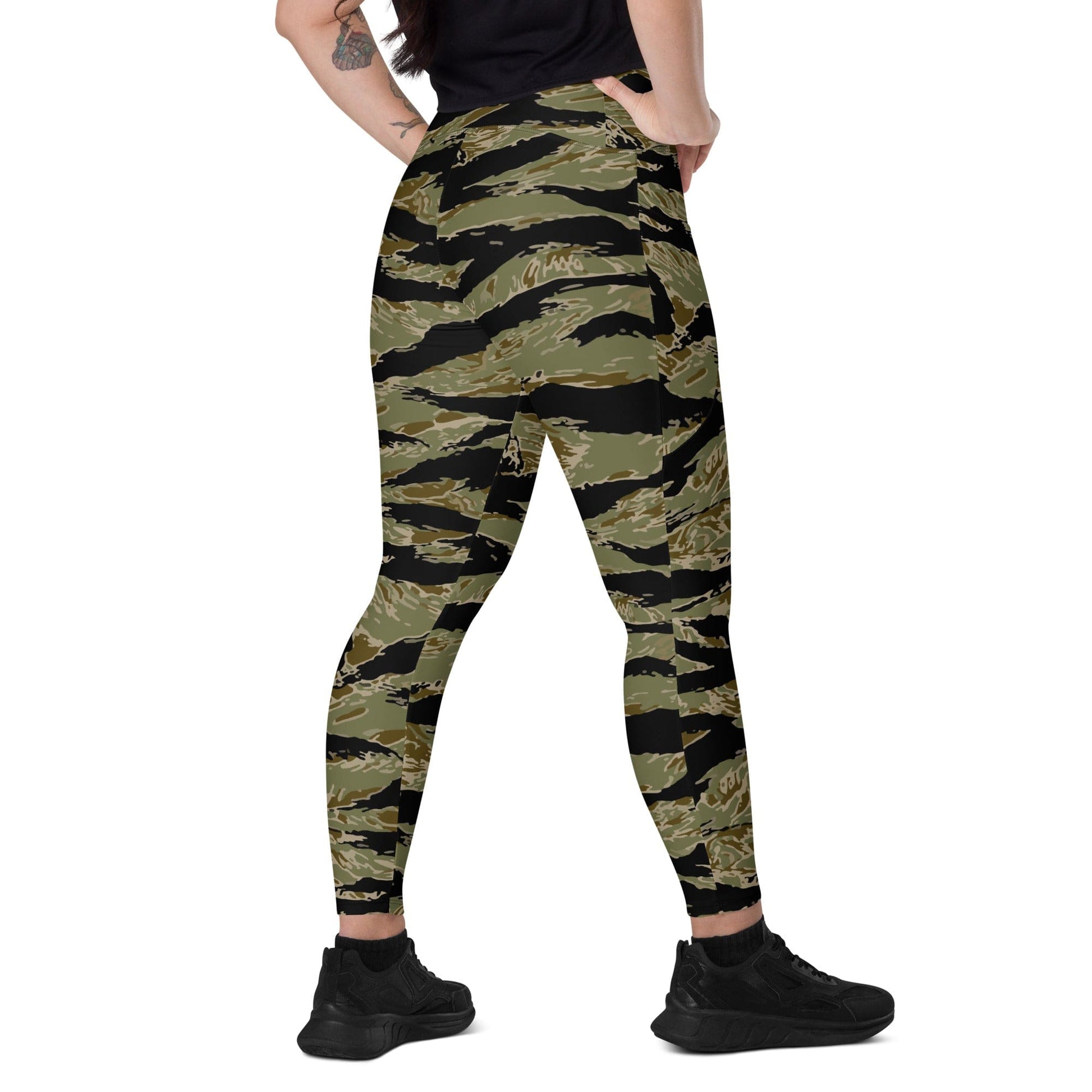 American Tiger Stripe Sparse John Wayne CAMO Leggings with pockets - 2XS - Womens With Pockets