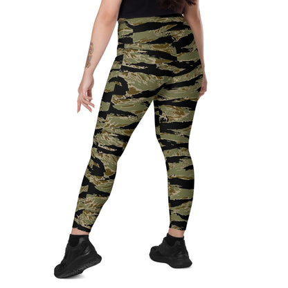 American Tiger Stripe Sparse John Wayne CAMO Leggings with pockets - Womens With Pockets