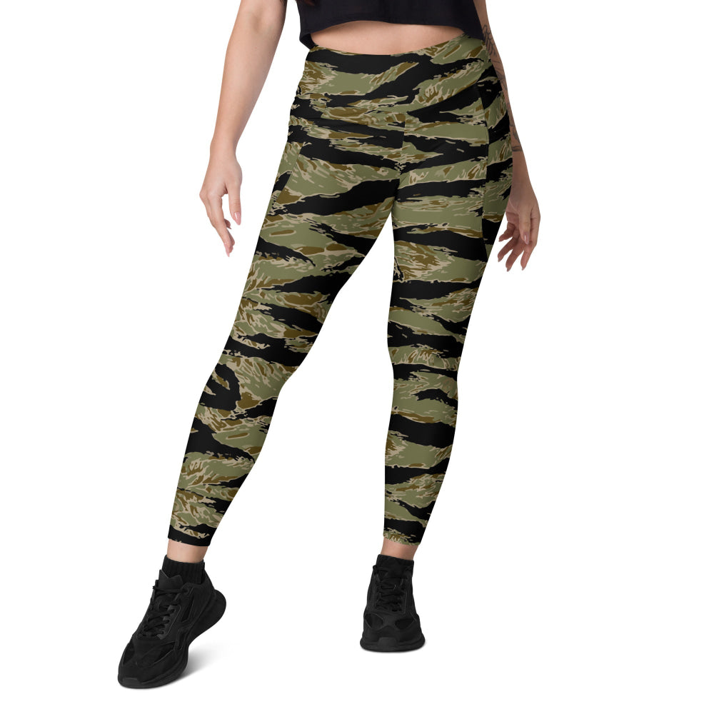 American Tiger Stripe Sparse John Wayne CAMO Leggings with pockets - Womens With Pockets