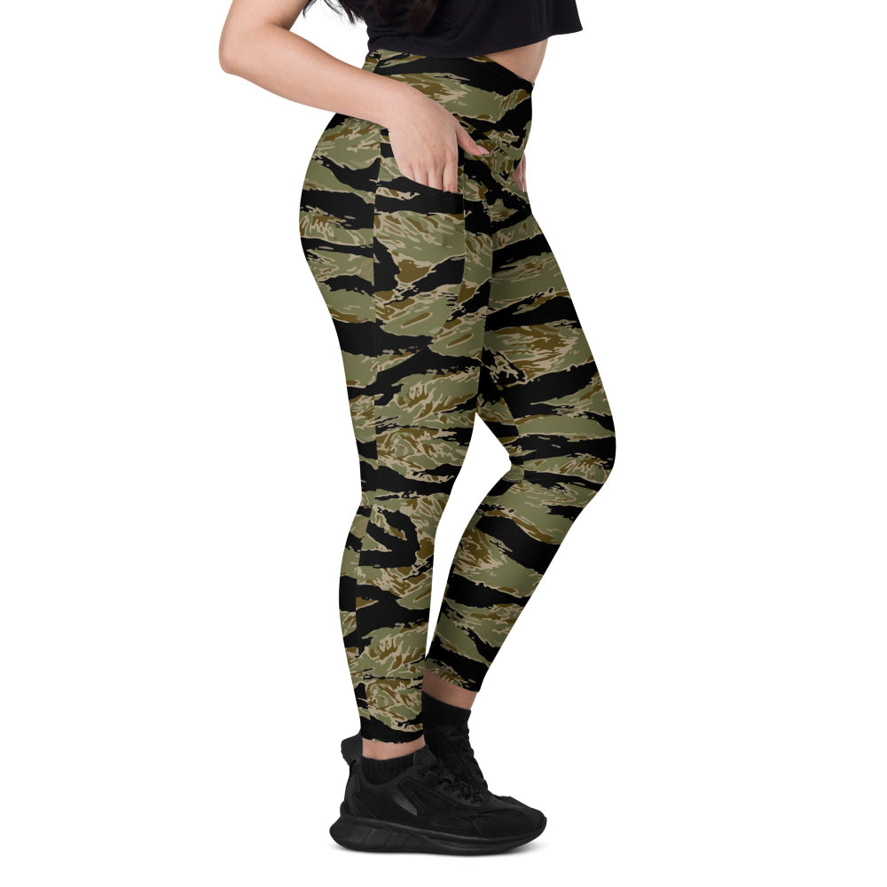 American Tiger Stripe Sparse John Wayne CAMO Leggings with pockets - Womens With Pockets