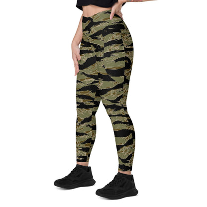 American Tiger Stripe Sparse John Wayne CAMO Leggings with pockets - Womens With Pockets