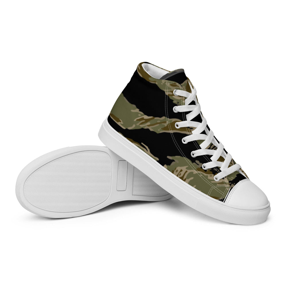 American Tiger Stripe Sparse John Wayne CAMO Men’s high top canvas shoes - Mens High Top Canvas Shoes