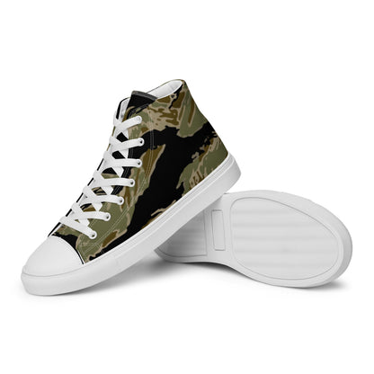 American Tiger Stripe Sparse John Wayne CAMO Men’s high top canvas shoes - Mens High Top Canvas Shoes