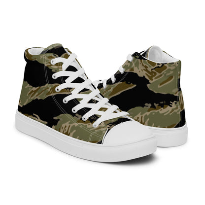 American Tiger Stripe Sparse John Wayne CAMO Men’s high top canvas shoes - Mens High Top Canvas Shoes