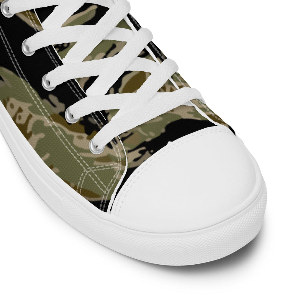 American Tiger Stripe Sparse John Wayne CAMO Men’s high top canvas shoes - Mens High Top Canvas Shoes