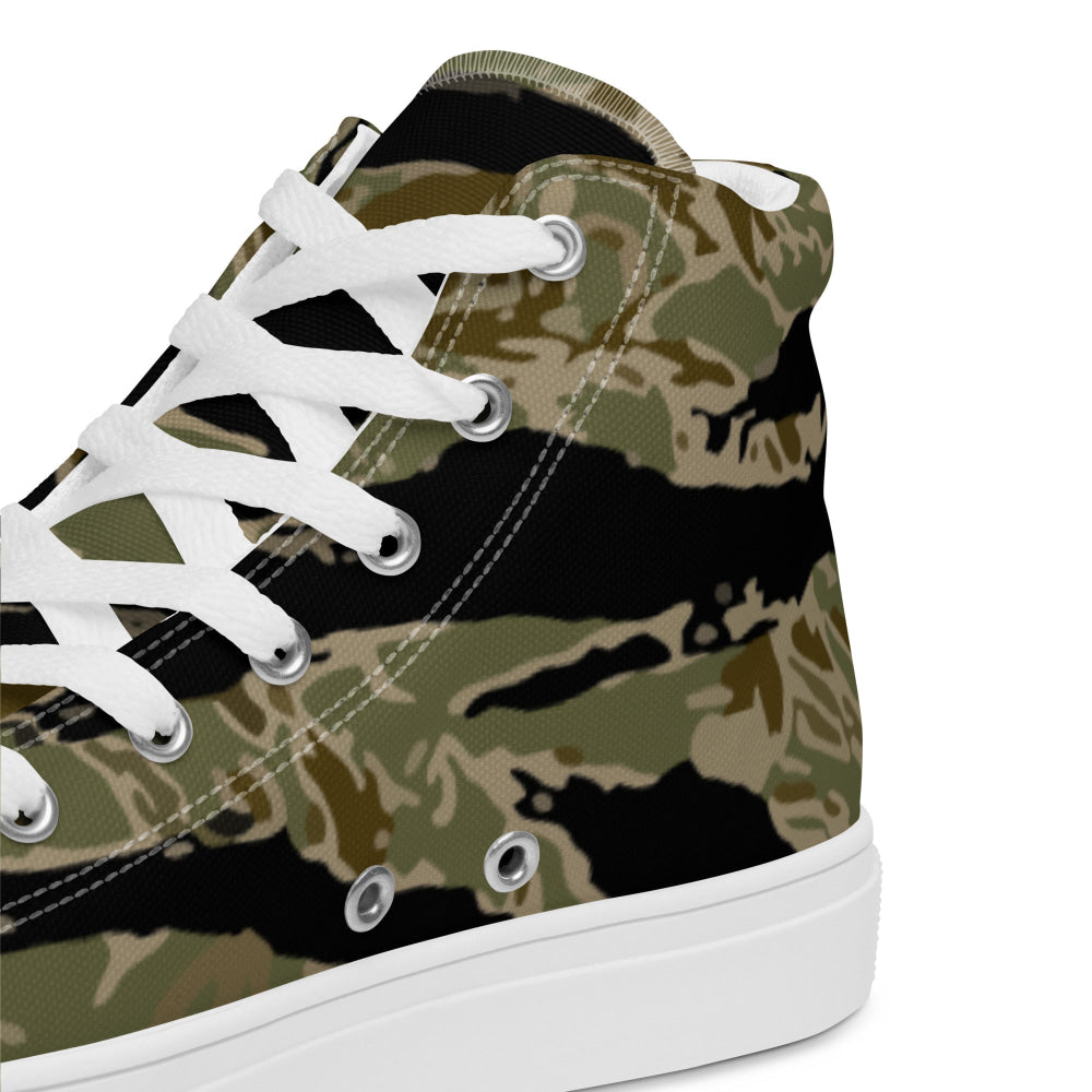 American Tiger Stripe Sparse John Wayne CAMO Men’s high top canvas shoes - Mens High Top Canvas Shoes