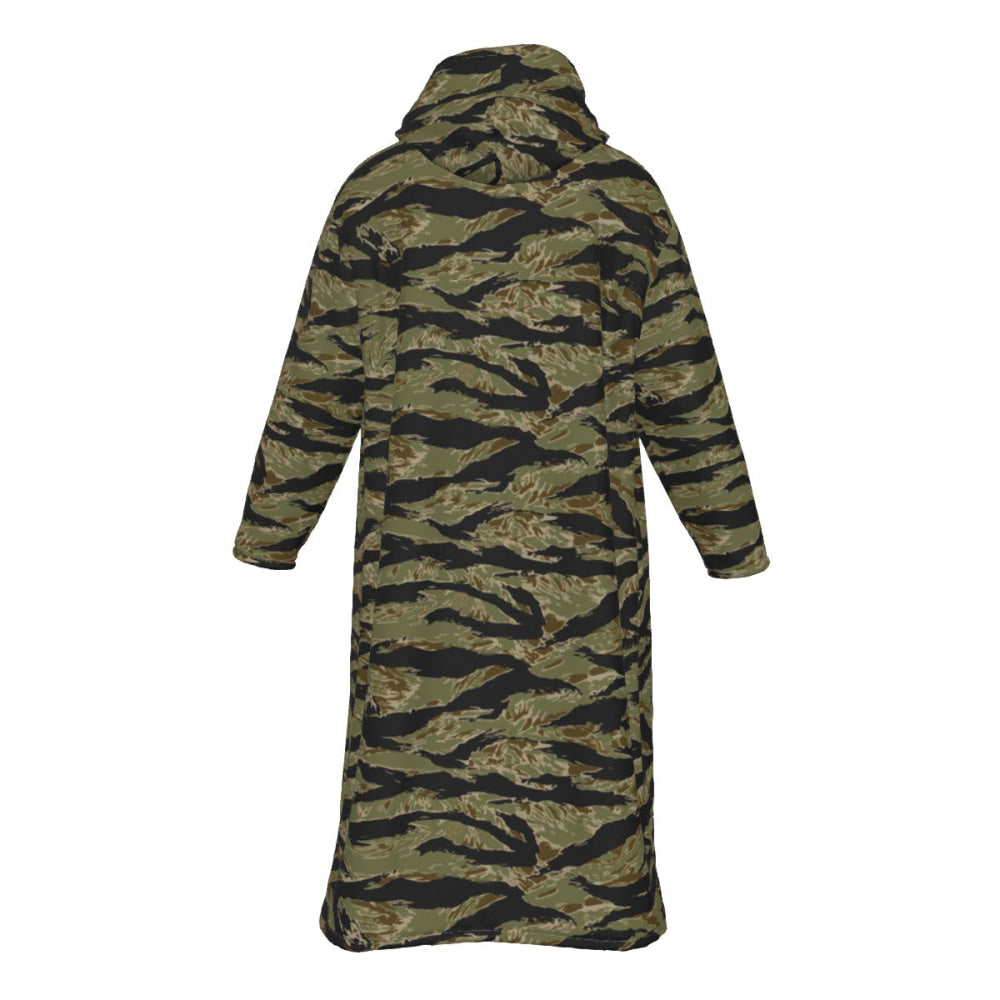 American Tiger Stripe Sparse John Wayne CAMO Men’s Sherpa Zip Up Long Coat - Mens