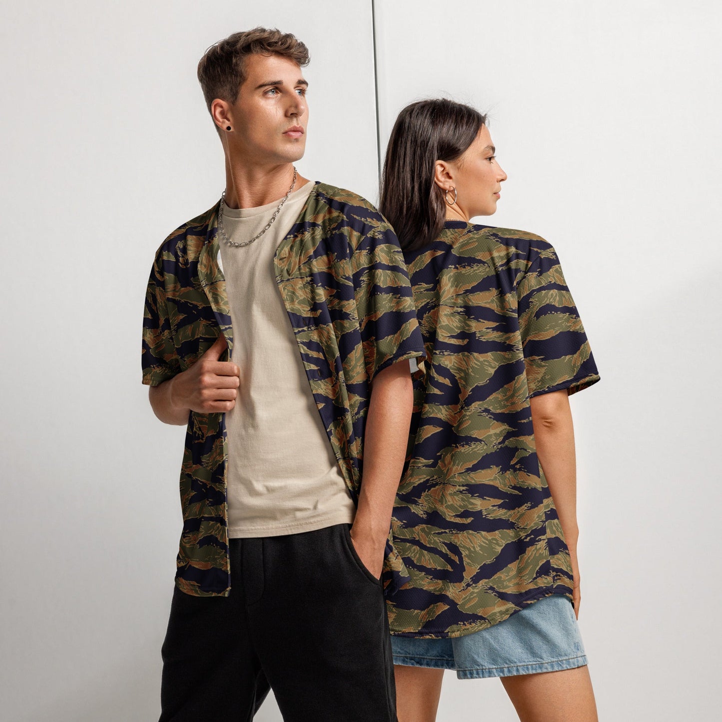 American Tiger Stripe Special Forces Advisor Gold CAMO baseball jersey - 2XS - Baseball Jerseys