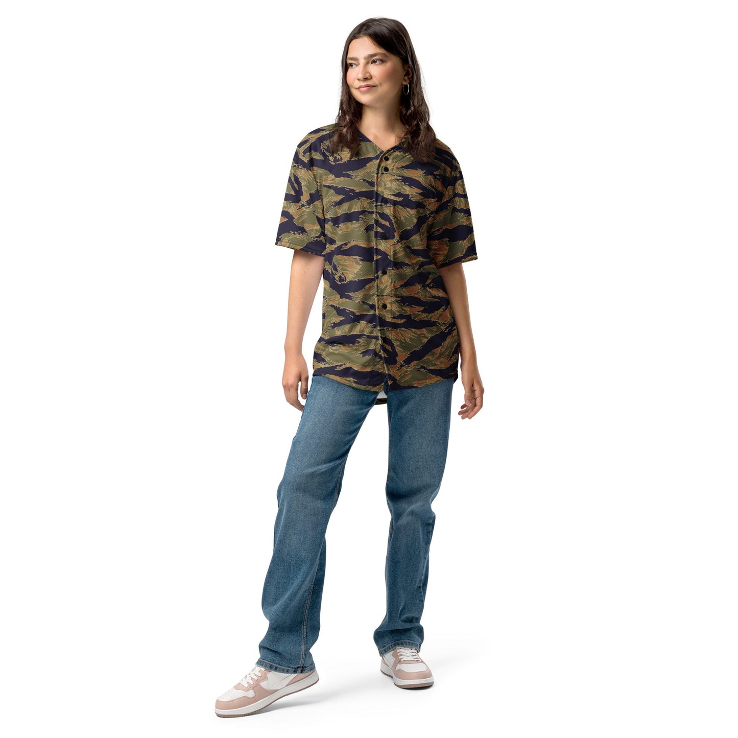 American Tiger Stripe Special Forces Advisor Gold CAMO baseball jersey - Baseball Jerseys