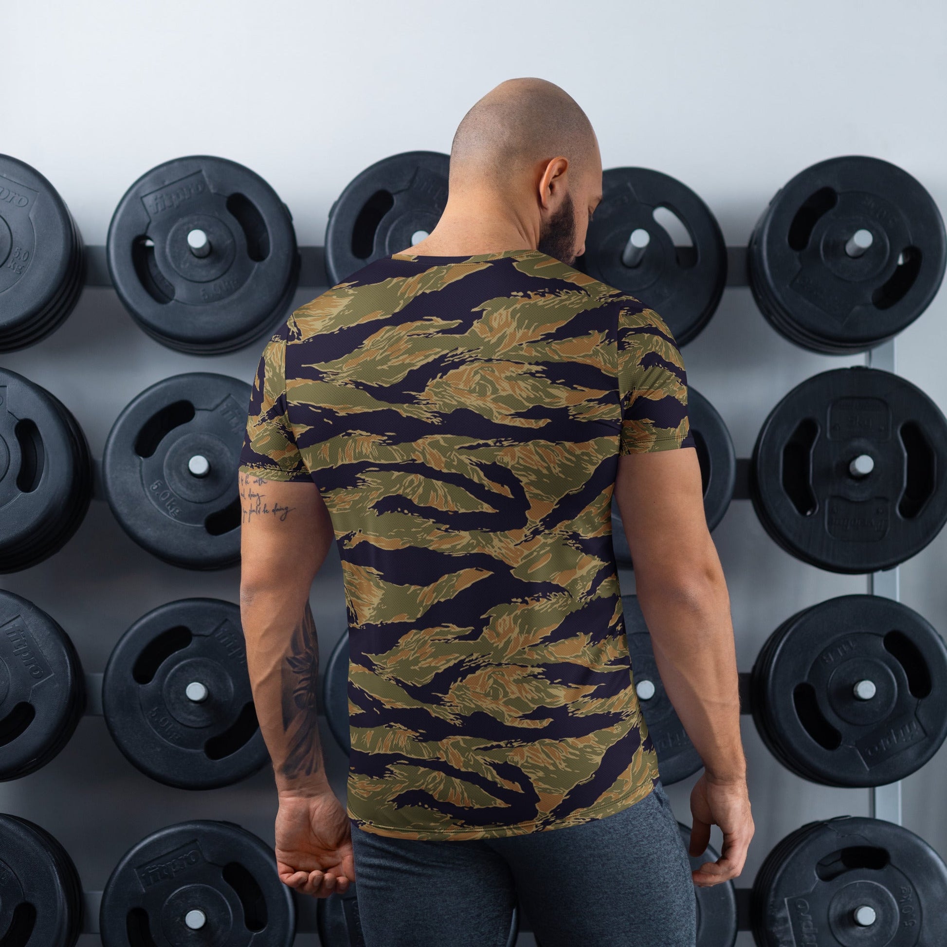 American Tiger Stripe Special Forces Advisor Gold CAMO Mens Athletic T-shirt - T-Shirts