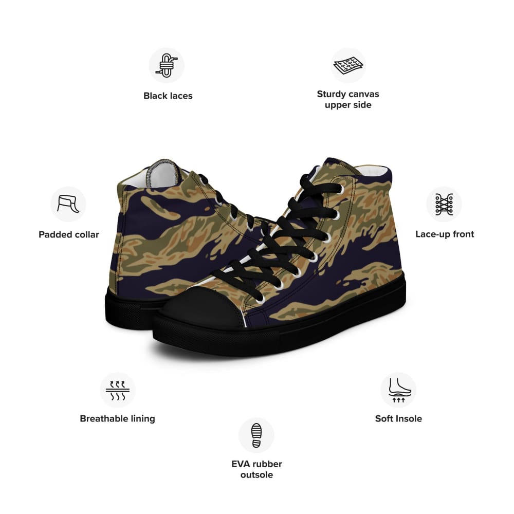 American Tiger Stripe Special Forces Advisor Gold CAMO Men’s high top canvas shoes - Mens