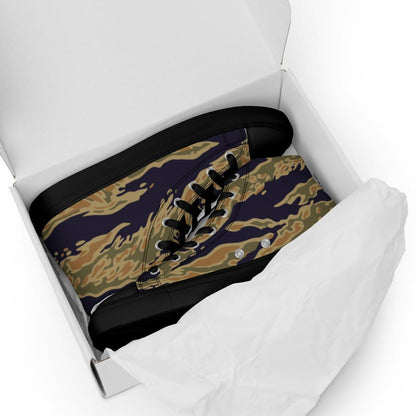 American Tiger Stripe Special Forces Advisor Gold CAMO Men’s high top canvas shoes - Mens