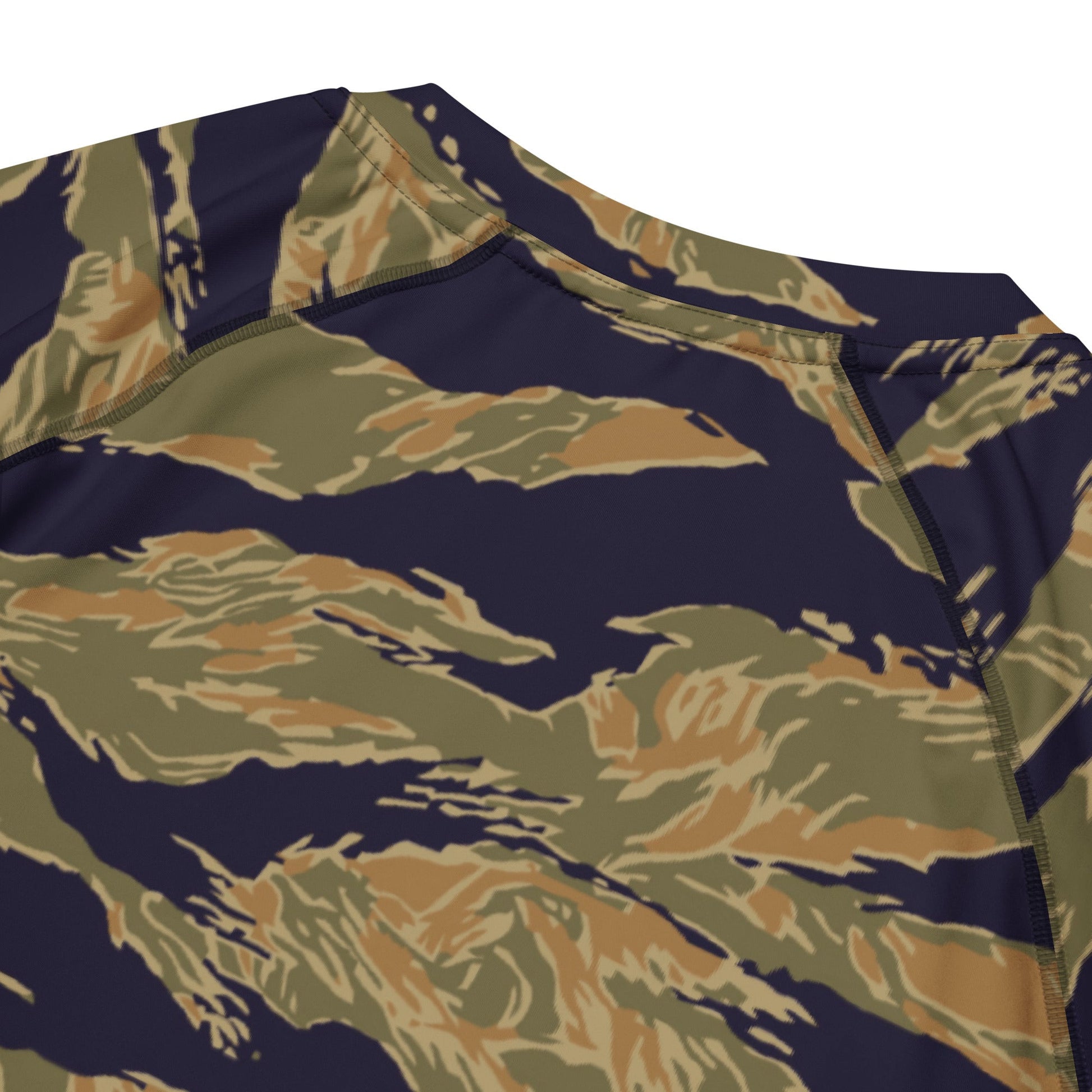 American Tiger Stripe Special Forces Advisor Gold CAMO Mens Short-Sleeve Rash Guard